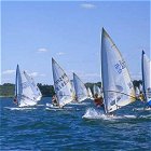 Racing sailboats on Lake Winnipesaukee, New Hampshire.